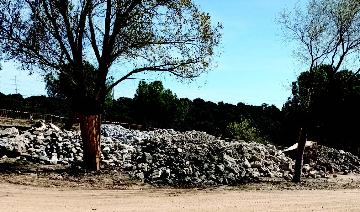 Acopio de áridos reciclados para posterior reutilización