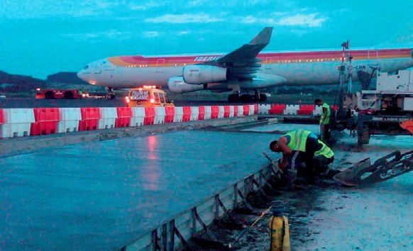 Laying the HP45 slabs Laying the HP45 slabs